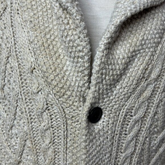 Ralph Lauren Denim & Supply Cable Knit Shawl Collar Cardigan Mens L Cotton Linen - Picture 11 of 16